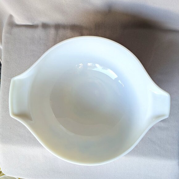 Vintage Pyrex Homestead, 1970s Blue Design Speckled Beige Cinderella Set of 4 - Picture 4 of 11